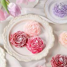 3腔玫瑰花造型硅胶模具，适用于蜡烛和香薰蜡烛