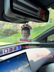 滑稽浣熊Bearyeah汽車空氣清新劑香薰掛飾，適用於汽車出風口，後視鏡，浴室，客廳，臥室；黑糖香氣，日式卡通動畫風格