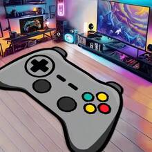 1 pieza Alfombra decorativa de consola de juegos de dibujos animados gris, alfombra decorativa, decoración de dormitorio, alfombra pequeña, alfombra, decoración del hogar, alfombra de sala de estar, alfombra pequeña de sala de estar, alfombra de dormitorio, decoración del hogar de sala de estar, alfombra para exteriores, alfombra lavable - Multicolor - Ver 6