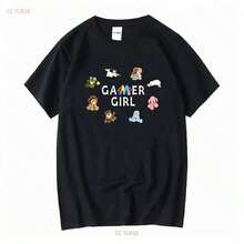 2026Webkinz Camiseta Gamer Girl para Fans Y2K Retro Principios de los 2000 Juego Nostálgico mangas largas o cortas vintage Lavado hombre Transpirable - Negro - Ver 1