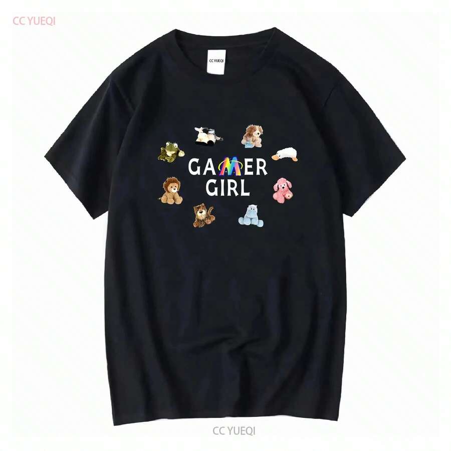 2026Webkinz Camiseta Gamer Girl para Fans Y2K Retro Principios de los 2000 Juego Nostálgico mangas largas o cortas vintage Lavado hombre Transpirable - Negro - Ver 1
