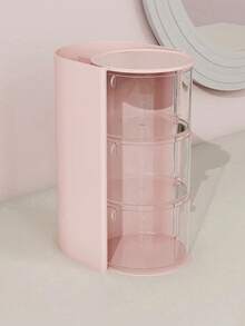 旋转多层化妆品收纳盒，透明防尘化妆工具收纳盒，精致化妆海绵收纳盒，桌面化妆品整理盒，化妆品盒，粉扑收纳盒，珠宝收纳盒
