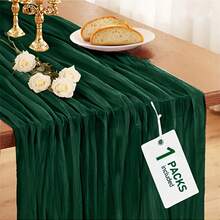 Crinkled Bohemian Style Bali Gauze Table Runner, Wedding Party Decor - Multicolor - View 8