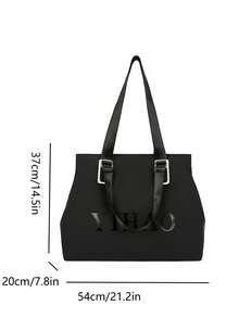 Túi xách nữ cỡ lớn in chữ, túi du lịch xách tay, túi đeo vai phù hợp cho du lịch, mua sắm, phù hợp cho thanh thiếu niên, sinh viên đại học, người mới bắt đầu và nhân viên văn phòng, phù hợp cho trường học, công việc, kinh doanh, đi làm, hoạt động ngoài trời, du lịch, dã ngoại. - màu đen - Xem 5