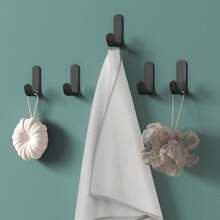 5pcs Multi-Functional Stainless Steel Hooks – Self-Adhesive Storage Rack Hooks, Bathroom Accessories, Bathroom Hooks, Room Decor, Wall-Mounted Storage Rack, Suitable For Key Organizer, Bag Hanging, Door Hooks, Bathrobe And Towel Rack – Perfect For Kitchen, Bathroom And Wall/Door Organization. - Multicolor 2 - View 2