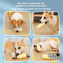 Cute Pet Peanut Molar Toy Chewable Design Dog Teeth Cleaning Interactive Toy - TPR黃色花生 - 查看 2
