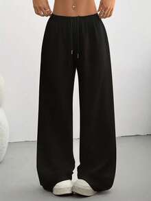 Bộ 3 quần jogger ống rộng nữ, cạp chun, ống rộng, dài đến mắt cá chân, phù hợp cho mọi mùa, phong cách thường ngày thanh lịch. - Nhiều màu - Xem 5