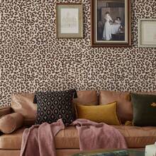 1 Roll Leopard Print Decorative Peelable Wallpaper - Unique Leopard Contact Paper - Self-Adhesive Removable, Waterproof, Suitable For Renters' Bathrooms, Vinyl Base, Size 15.7" X 118" - Brown - View 9