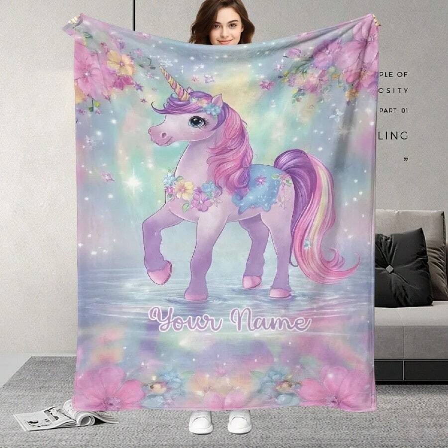 Custom Alien Stage Anime Blankets Warm Flannel Cartoon Throw Blanket For Sofa Bedroom BeddingCustom Name Personalized Blanket Deadpool Print Adult Ren Warm Blankets And Comfortable Blanket Holiday GiftsCustom Name Purple Pony Flannel Blanket, Suitable For Sofas, Beds, Birthdays, Ren, Friends, GiftsCustom Name Unicorn Floral Pattern Blanket, Dreamy Pink Purple Unicorn With Flowers & Stars, Birthday Gift, Sweet Fantasy ThemeCustom Name Card Capybara Flannel Blanket, Suitable For Sofa, Bed, Birthdays, Ren, Friends, Gifts - White 3 - View 1