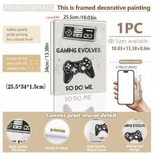 1 件帆布墙饰、带框墙饰、游戏玩家墙饰、男孩卧室装饰、现代黑白艺术、游戏室装饰、房间装饰、宿舍装饰、卧室装饰、家居装饰、海报、波西米亚风格装饰 - 彩色 - 查看 63