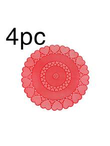 1/4/6pcs Rose Flower Heart Shaped Placemats, Wedding Party Dining Table Decor Placemats, Round Vase Coasters, Date Night Dinner Placemats, Waterproof Placemats For Valentine's Day, Easter, Thanksgiving, Mother's Day - Multicolor - View 13