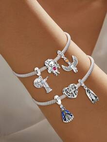 1pc Fashionable Beaded Pendant, Cross Charm, Suitable For Women Bracelet DIY Jewelry, Comes With Elegant Gift Box - Beaded 3 - View 3