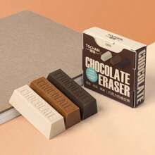 1 Pack Of Chocolate Shaped Eraser, Student Drawing And Writing Pencil Eraser, Stationery Office Supplies - 橡皮擦 - 查看 5