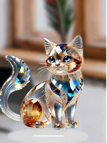 Tượng mèo acrylic 2D, vật trang trí bàn làm việc, món quà tuyệt vời nhất cho Ngày Valentine, Năm mới, Lễ Phục sinh, Xuân/Hè, thích hợp cho văn phòng, bàn làm việc, nhà cửa, phòng ngủ, trưng bày cửa hàng. - Nhiều màu - Xem 4