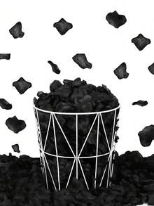 1000/2000片人造玫瑰花瓣，浪漫手工花，适用于婚礼、派对、房间装饰、家居装饰、生日装饰、桌面装饰、情人节礼物 - 黑色 - 查看 7