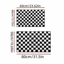 1pc Non-Slip Absorbent Bathroom Mat - Checkered Black And White Pattern, Suitable For Bathroom, Entryway, Kitchen, Living Room, Machine Washable, Anti-Slip, Daily Decor - Multicolor - View 8