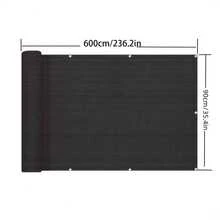 Heavy-Duty Privacy Screen Fence Panel - Black Woven Fabric Mesh Net Cover With 90% Sun Blockage &, Breathable Black/White Poles-Compatible Panels For Backyard, Garden, Pool, Pet Barrier (Easy Assembly)