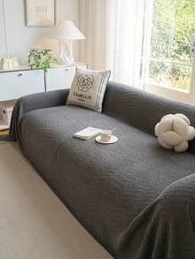 1 قطعة منشفة كنبة بنمط السمك، غطاء كنبة فاخر وأنيق، واقي كنبة زخرفي، مضاد للانزلاق والغبار والخدش، مناسب لجميع الفصول، غرفة النوم وغرفة المعيشة والمكتب - رمادي غامق - مشاهدة 6