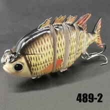 1pc/5pcsñuelos de Pesca SwimPanfish Multi Articulados Panfish Bluegill Swimbaits Duros de Superficie para Lubina Crank Agua Dulce Agua Salada - 489-2 amarillo - Ver 2