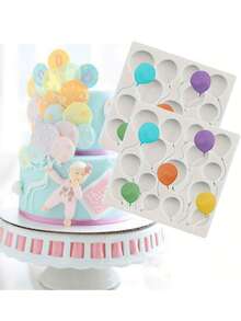 1pc/2pcs Birthday Balloon Gummy Mold, Party Baby Gift Cake Decoration Chocolate Candy Mold/Sugar Art/Cupcake Decor/Pastry/Polymer Clay/Epoxy Resin, Silicone Material, Suitable For Birthday Party/New Year Cake Decoration