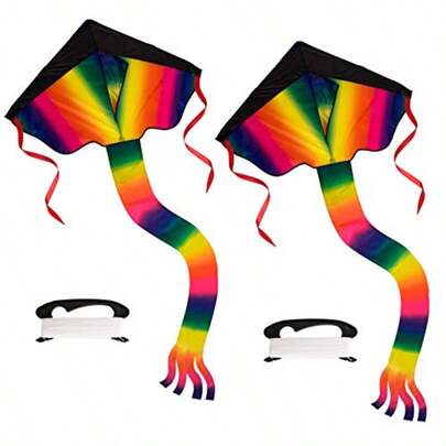 Rainbow Delta Kite For Get Your Outdoors 108cmx208cm Easy To Assemble Launch And Fly. Has Clear Instructions Perfect Gift Toys Fun By