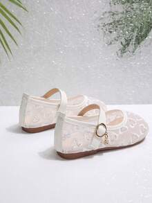 Giày lưới trẻ em, giày đế mềm mùa hè thời trang mới cho bé gái, giày Mary Jane lưới thoáng khí, giày vải Bắc Kinh nhẹ và thoải mái. - trắng - Xem 3