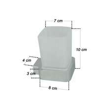 Square Stainless Steel Bathroom Toothbrush Holder - Silver - View 2