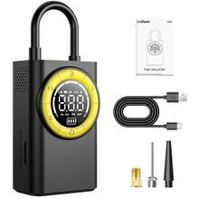 Compresor de aire inalámbrico portátil Carsun, inflador de neumáticos de coche, apagado automático, batería de alta potencia, pantalla digital 150PSI puerto USB, mini bomba de aire de emergencia compacta con iluminación LED - Inalámbrico - Ver 11
