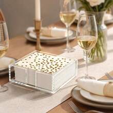 Estante acrílico para toallas de invitados, soporte transparente para toallas de papel de baño, soporte para pañuelos desechables, adecuado para baño, cocina, fiestas, bodas y diversas ocasiones - transparente - Ver 1