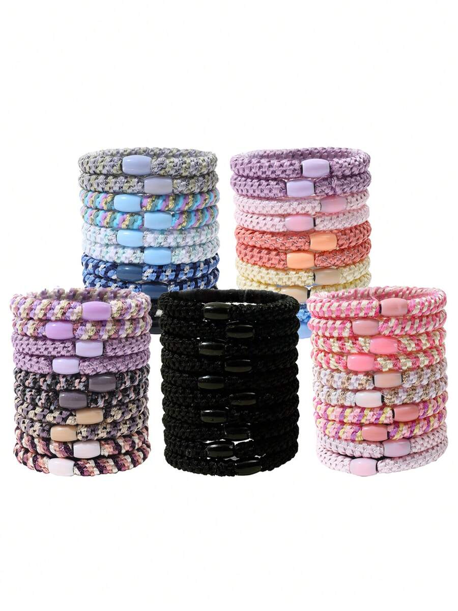 10/50 chiếc Dây buộc tóc nữ cơ bản tối giản, co giãn cao, bền, chống trượt, nhiều màu sắc để lựa chọn, phù hợp cho đi làm hàng ngày, dự tiệc, kỳ nghỉ, sinh nhật và các dịp xã hội khác, du lịch.