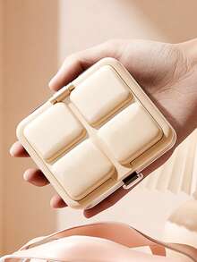 1pc Portable Jewelry Box, Mini Compact With Mirror, Earring Stud Necklace Ring Storage Box, Small Elegant Jewelry Organizer Box, Multi-Layer Jewelry Display Case For Earrings Necklaces Bracelets Rings, Bathroom Storage - Multicolor - View 9