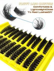 8-16mm Curl D Type DIY 180 Piece Cluster False Eyelashes 80D 3D Thick And Fluffy False Eyelashes Mink Imitation Makeup Tool Reusable For Beauty Makeup - D - View 4