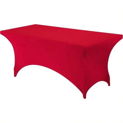 Utopia Kitchen Spandex Table Cloth 1 Pack [6FT Red] Tight Fitted Washable And Wrinkle Resistant Stretch Rectangular Patio Table Cover For Event Wedding Banquet And Parties [183Lx76Wx76H] Cm