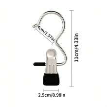 1pc Stainless Steel Hanging Clip, Clothes Drying Clip, Multi-Function Clothes Clip, Foldable Triangular Hanging Clip, Non-Slip Coated Anti-Rust Metal Home Storage Drying Small Clip, Suitable For Scarves, Ties, Pants - Multicolor - View 11