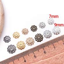 300pcs Flower Bead End Caps Flower Filigree Bead Caps Gold Spacer Beads Caps Ends Iron Bead Caps Loose Spacer Beads Bulk Earrings For Bracelet Jewelry Making