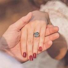 Hummingbird Sunflower Pattern Ring Bird Open Ring For Women Men Silvely Adjustable Rings Party Wedding Jewelry Gifts - Bạc - Xem 2