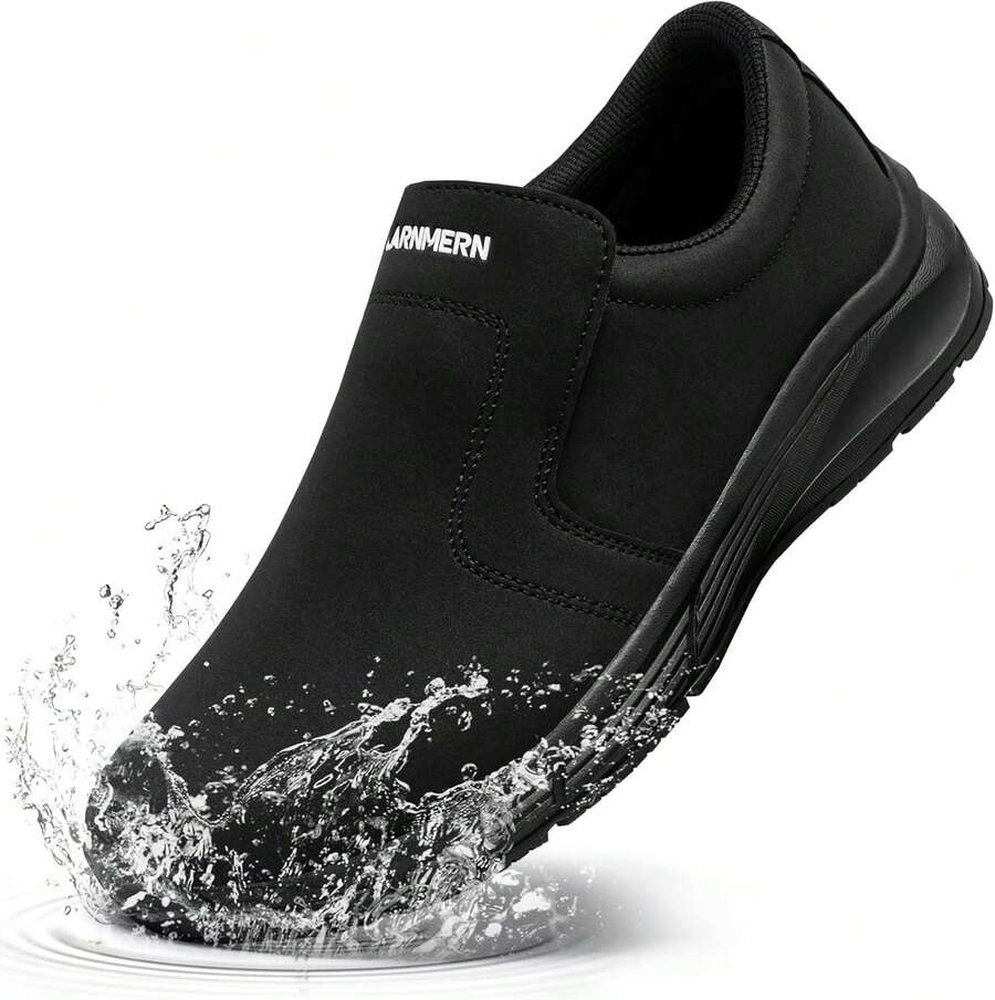 ¡RecomendadoLARN SAFETY Zapatos de Trabajo para Hombre, Antideslizantes, Impermeables, para Cocina, Chef, Servicio de Alimentos, Restaurante, Hospital, Negro, 27.5 cm¡Top de Temporada - 1 - Ver 1