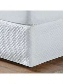Queen Size Box Spring Skirt With Ultrasonic Quilting - 白色 - 查看 1