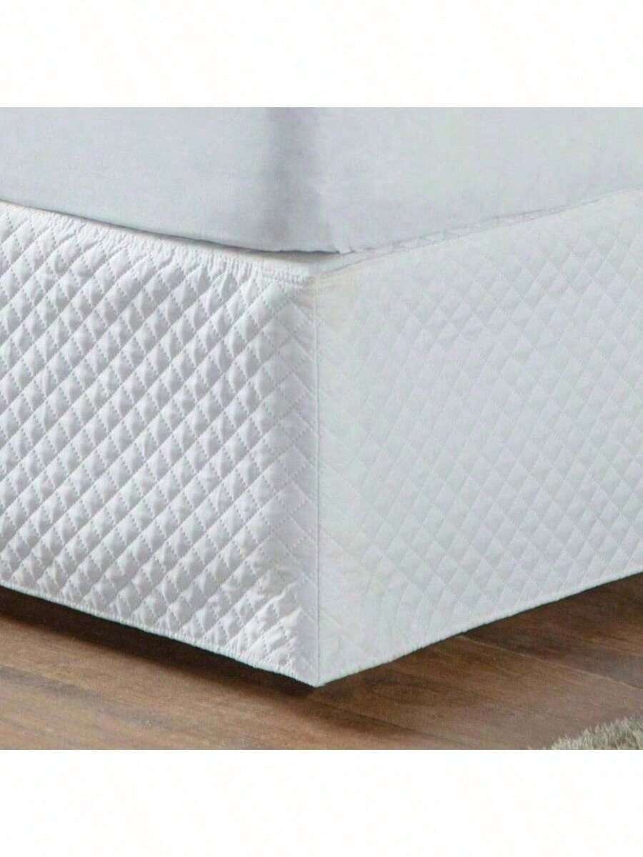 Queen Size Box Spring Skirt With Ultrasonic Quilting - 白色 - 查看 1