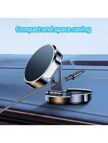 1pc Metal Foldable Magnetic Holder, 360° Rotatable Universal Car Dashboard Navigation Phone Mount, New Arrival Bestselling Round Bracket - Multicolor - View 6