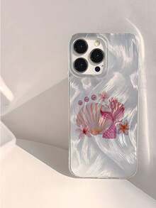 1个极简透明美人鱼尾巴贝壳图案防水、防指纹、防刮擦软面手机壳，适合作为礼物送给朋友、家人、情侣，也适合生日、节日等场合，兼容 17/17 Plus/17 Pro/17 Pro Max - 彩色 - 查看 1