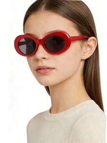 1 Piece Round Frame High-Fashion Street Style Retro Small Oval Glasses Suitable For Everyday Wear And Travel. - Multicolor - View 2