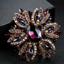 Men's Retro Classic Rhinestone Flower Brooch, Retro Decorative Crystal Party Banquet Badge Pin, Ideal For Gift Giving - Nhiều màu - Xem 3