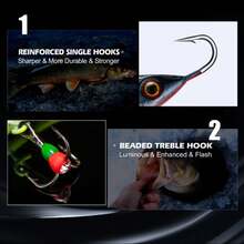 ñuelo de pesca en hielo de invierno, balanceador, ojos 3D, 40mm, 15g, cebo artificial duro,ñuelo de jigging, cebo de pesca equilibrado, conjunto de wobbler - Naranja - Ver 6