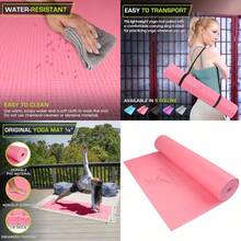 FIAN ProsourceFit - Alfombrilla de ejercicio de yoga original de 1.4 pulgadas 6 mm de grosor para mayor comodidad y estabilidad con correas de transporte antideslizante varios colores - Agua - Ver 7