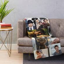 Pedro Pascal Abstract Seamless Collage Throw Blanket - Ultra Soft Flannel Blanket For Couch, Bed And Fan Decor, Artistic Actor Portrait Design, Cozy Gift For The Last Of Us And Mandalorian Fans - Màu sắc hình ảnh chính - Xem 10