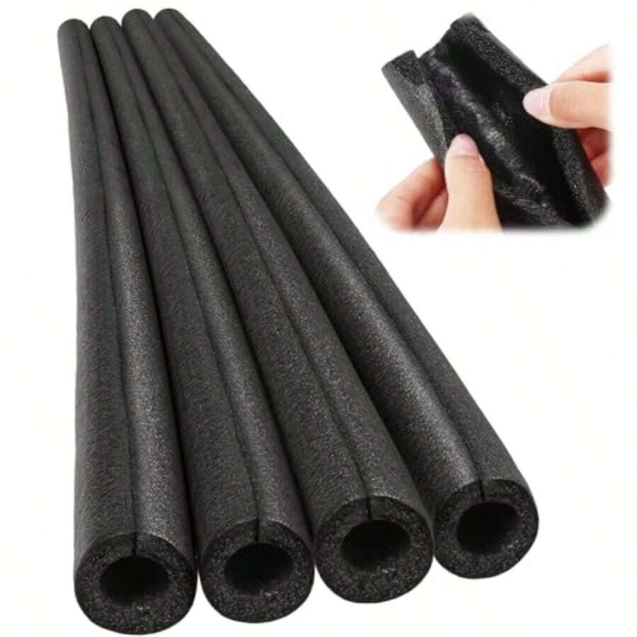 Amylove 36 Pcs 3.3 Feet Foam Pipe Insulation Foam Tube Insulating Water Pipe Pool Swim Noodles Pre Slit Heat Preservation Pipes Covers For Tubing Outdoor Winter Freeze Protection Black1/2 Inch - 12Inch - View 1