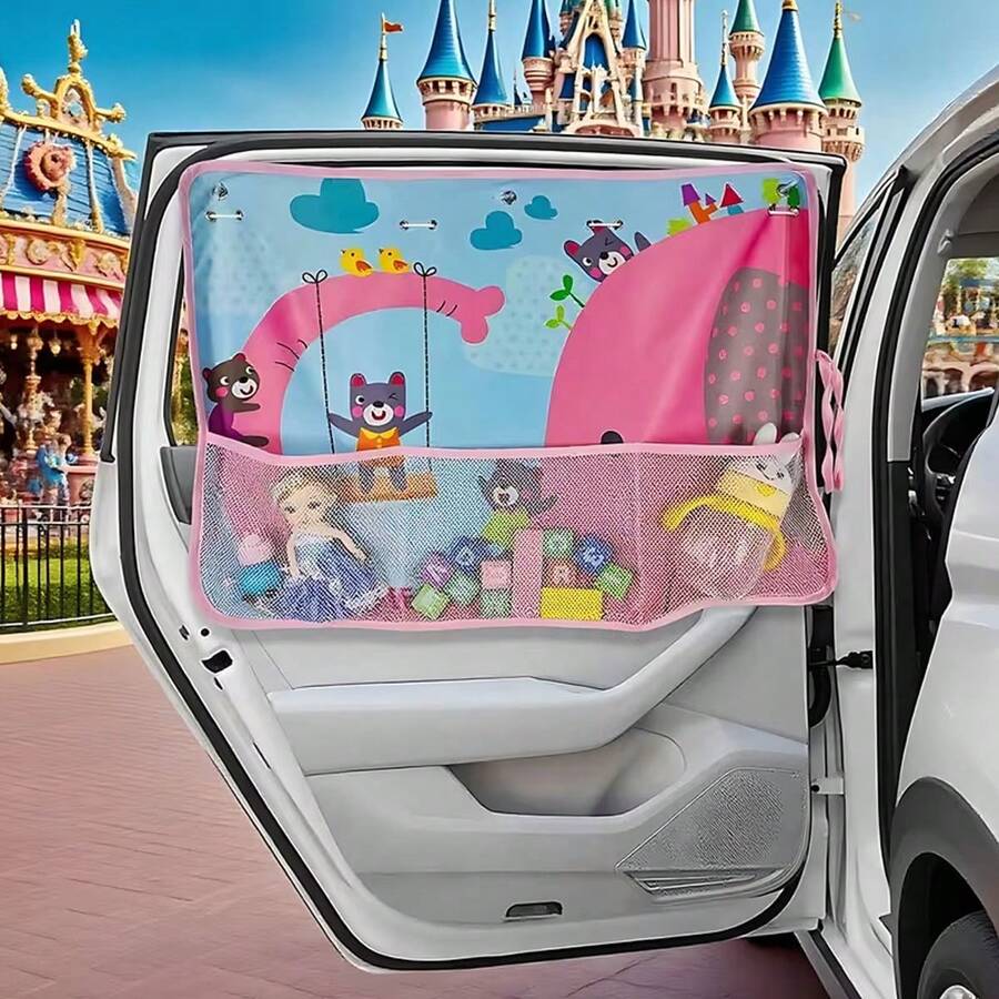 1 pieza Parasol para coche de doble capa, parasol de malla transparente, protección UV, aislamiento térmico, oscurecimiento - Multicolor - Ver 1