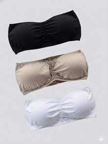 Kit 03 Top, Bandeau, Strapless Bra, Bustier With Comfort Underwire Cup - Multicolor - Ver 1