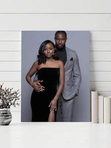 1幅定制帆布墙画，个性化无框海报，温馨室内装裱帆布画，适合复活节装饰、婚礼纪念品、母亲节、父亲节礼物、个性化纪念礼物，适用于复活节、婚礼、母亲节、父亲节、情人节、房间装饰、可定制商品、卧室装饰、定制礼物、图片、照片、装裱墙画、送给挚友的礼物、送给家人的礼物、生日礼物、送给男友、女友、家人、爱人、朋友的礼物，永恒的爱 - 彩色 - 查看 6